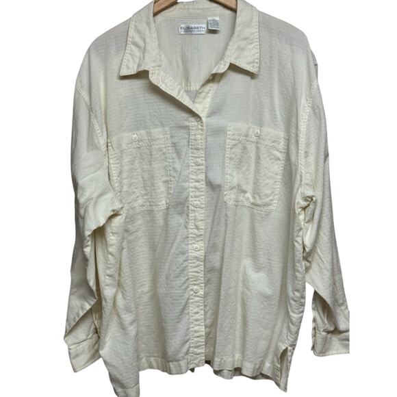 Elizabeth by Liz Claiborne Woman’s Button Down Cotton Shirt Lt Yellow Size 22 - Picture 1 of 8